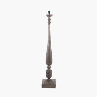 Pacific Lifestyle Alia Grey Wash Turned Mango Wood Floor Lamp Base
