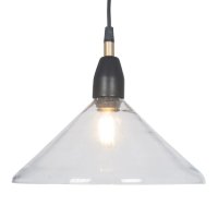 Pacific Lifestyle Canton Matt Black Metal and Glass Cone Pendant