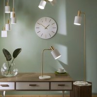 Pacific Lifestyle Biba Marble Footed Floor Lamp - White and Gold