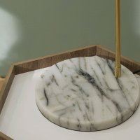 Pacific Lifestyle Biba Marble Footed Floor Lamp - White and Gold