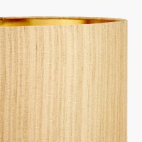 Pacific Lifestyle Stellan Slubbed Faux Silk Gold Lined Cylinder Lampshade 35cm - Gold