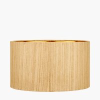 Pacific Lifestyle Stellan Slubbed Faux Silk Gold Lined Cylinder Lampshade 45cm - Gold