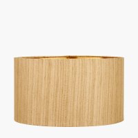 Pacific Lifestyle Stellan Slubbed Faux Silk Gold Lined Cylinder Lampshade 30cm - Gold