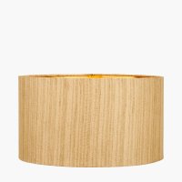 Pacific Lifestyle Stellan Slubbed Faux Silk Gold Lined Cylinder Lampshade 45cm - Gold