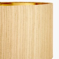 Pacific Lifestyle Stellan Slubbed Faux Silk Gold Lined Cylinder Lampshade 40cm - Gold