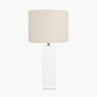 Pacific Lifestyle Block Ceramic Tall Table Lamp - White