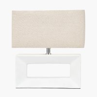 Pacific Lifestyle Block Ceramic Rectangular Table Lamp - White