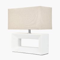 Pacific Lifestyle Block Ceramic Rectangular Table Lamp - White