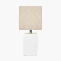 Pacific Lifestyle Block Ceramic Rectangular Table Lamp - White