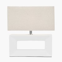 Pacific Lifestyle Block Ceramic Rectangular Table Lamp - White