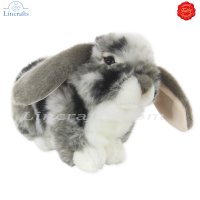 Plush Soft Toy Lop-eared Rabbit  grey & white by Teddy Hermann (23 cm) 93733