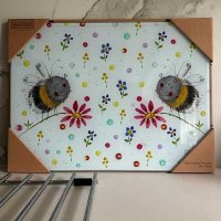 Alex Clark Glass Worktop Saver - Bees and Flowers