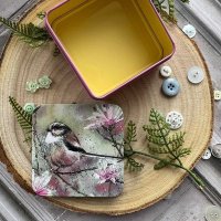 Alex Clark Square Tin - Long Tailed Tit and Magnolia