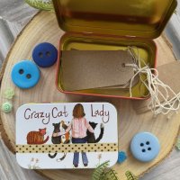 Alex Clark Small Rectangle Tin - Crazy Cat Lady