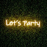 42cm LED Low Voltage Neon Wall Sign - Lets Party