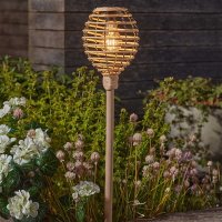 Smart Solar Lumina Faux Rattan Stake Light - Natural