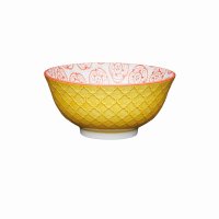 KitchenCraft Ceramic Bowl 16cm - Bright Yellow Floral