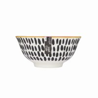 KitchenCraft Ceramic Bowl 16cm - Red Swirl and Black Spots