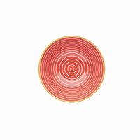 KitchenCraft Ceramic Bowl 16cm - Red Swirl and Black Spots