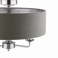 Laura Ashley Sorrento 3 Light Semi-Flush Polished Nickel with Charcoal Shade
