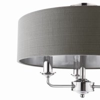 Laura Ashley Sorrento 3 Light Semi-Flush Polished Nickel with Charcoal Shade