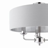 Laura Ashley Sorrento 3 Light Semi-Flush Polished Nickel with Silver Shade