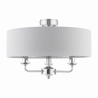 Laura Ashley Sorrento 3 Light Semi-Flush Polished Nickel with Silver Shade