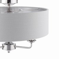 Laura Ashley Sorrento 3 Light Semi-Flush Polished Nickel with Silver Shade