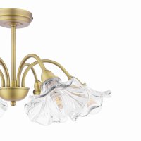 Laura Ashley Kerswell 6 Light Semi-Flush Matt Antique Brass and Glass
