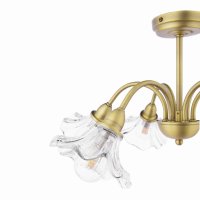 Laura Ashley Kerswell 6 Light Semi-Flush Matt Antique Brass and Glass