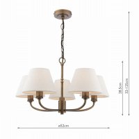 Laura Ashley Denston 5 Light Pendant Antique Bronze with Shade
