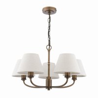 Laura Ashley Denston 5 Light Pendant Antique Bronze with Shade