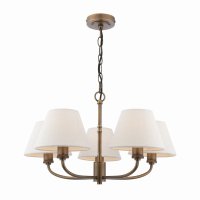 Laura Ashley Denston 5 Light Pendant Antique Bronze with Shade