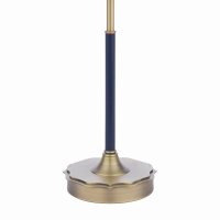 Laura Ashley Denwick Table Lamp Matt Antique Brass and Satin Blue with Shade