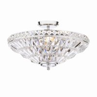 Laura Ashley Vienna 3 Light Semi-Flush Polished Chrome and Crystal