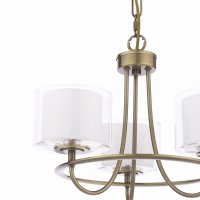 Laura Ashley Southwell 3 Light Armed Pendant Antique Brass and Opal Glass