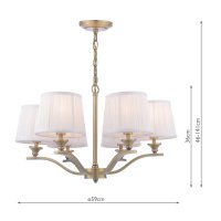 Laura Ashley Hemsley 6 Light Chandelier Matt Antique Brass with Shade