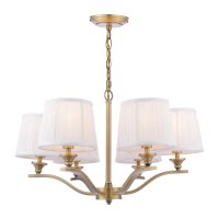 Laura Ashley Hemsley 6 Light Chandelier Matt Antique Brass with Shade