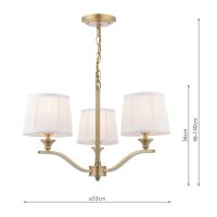 Laura Ashley Hemsley 3 Light Armed Pendant Matt Antique Brass with Shade