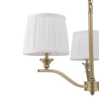 Laura Ashley Hemsley 3 Light Armed Pendant Matt Antique Brass with Shade