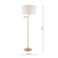 Laura Ashley Marlowe Floor Lamp Antique Brass with Shade
