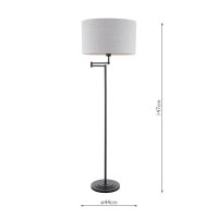 Laura Ashley Marlowe Floor Lamp Matt Black with Shade