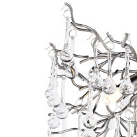 Laura Ashley Willow 3 Light Semi-Flush Satin Pewter and Crystal
