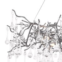 Laura Ashley Willow 5 Light Pendant Satin Pewter and Crystal