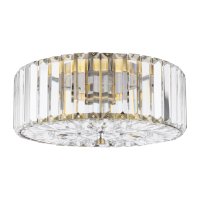 Laura Ashley Fernhurst 3 Light Flush Crystal and Antique Brass