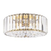 Laura Ashley Fernhurst 3 Light Flush Crystal and Antique Brass