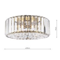Laura Ashley Fernhurst 3 Light Flush Crystal and Antique Brass