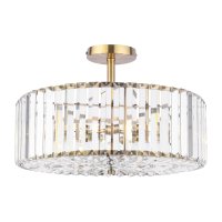 Laura Ashley Fernhurst 4 Light Semi-Flush Crystal and Antique Brass