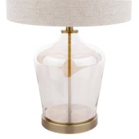 Laura Ashley Ockley Table Lamp Antique Brass and Champagne Glass with Shade