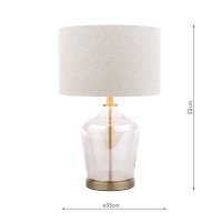 Laura Ashley Ockley Table Lamp Antique Brass and Champagne Glass with Shade